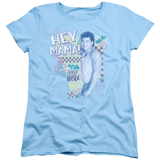 SAVED BY THE BELL : HEY MAMA S\S WOMENS TEE Light Blue 2X
