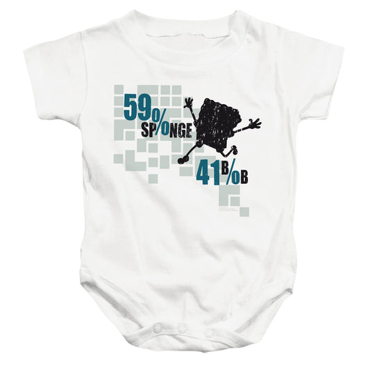 SPONGEBOB SQUAREPANTS : 59% SPONGE, 41% BOB INFANT SNAPSUIT White SM (6 Mo)