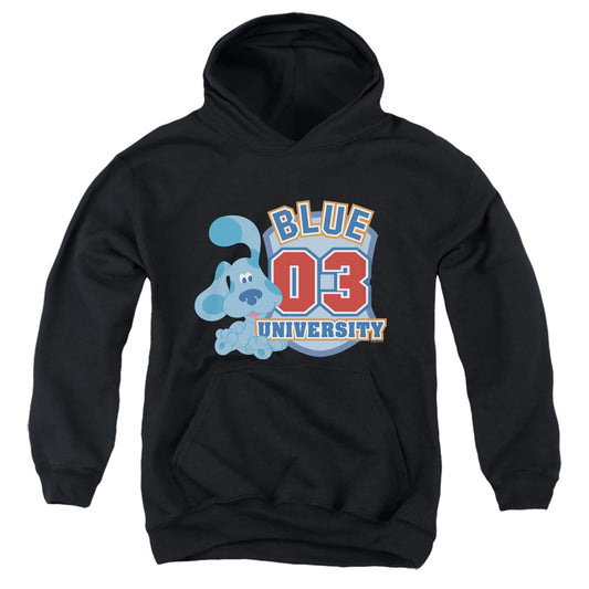 BLUE'S CLUES (CLASSIC) : UNIVERSITY YOUTH PULL OVER HOODIE Black LG