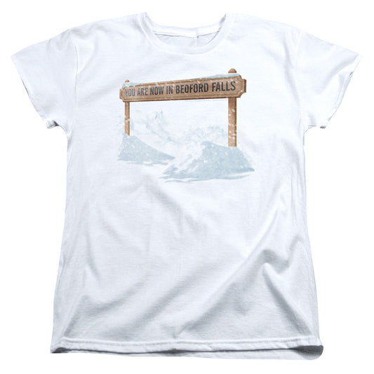 IT'S A WONDERFUL LIFE : BEDFORD FALLS S\S WOMENS TEE White MD