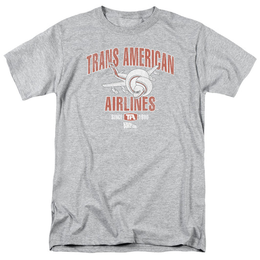 AIRPLANE : TRANS AMERICAN S\S ADULT 18\1 ATHLETIC HEATHER XL