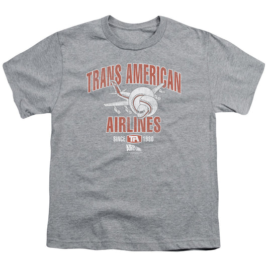 AIRPLANE : TRANS AMERICAN S\S YOUTH 18\1 ATHLETIC HEATHER LG