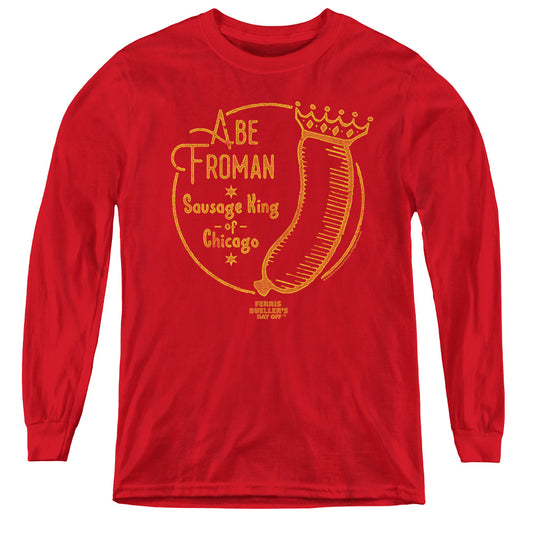 FERRIS BUELLER : ABE FROMAN L\S YOUTH RED XL