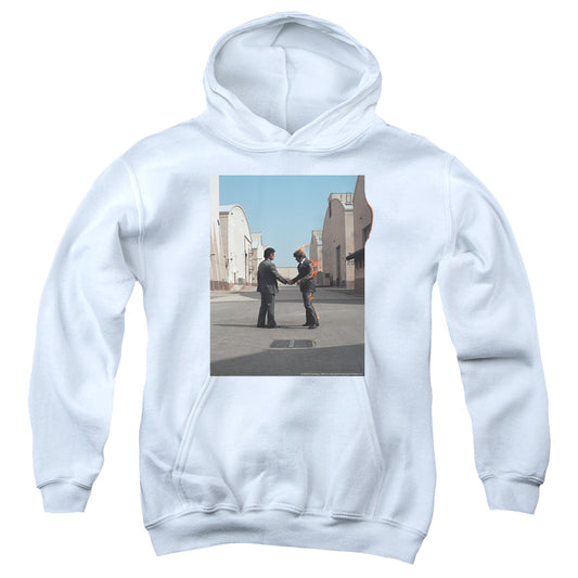 PINK FLOYD : WISH YOU WERE HERE YOUTH PULL OVER HOODIE White LG