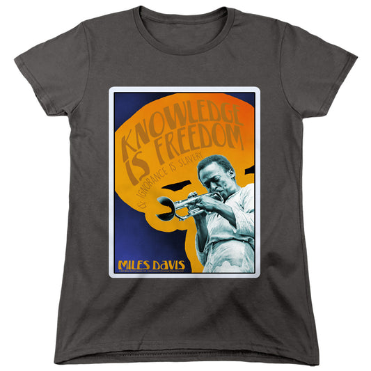 MILES DAVIS : KNOWLEDGE AND IGNORANCE WOMENS SHORT SLEEVE Charcoal LG