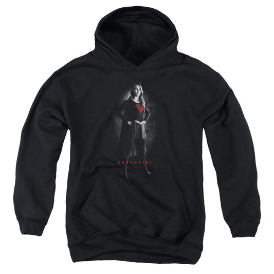 SUPERGIRL : SUPERGIRL NOIR YOUTH PULL OVER HOODIE Black XL