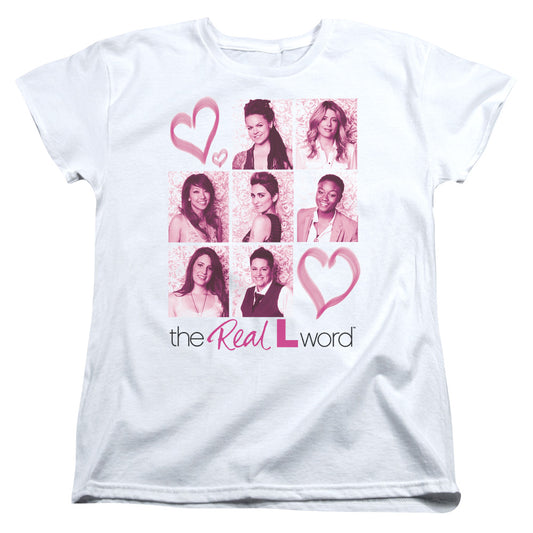 REAL L WORD : HEARTS S\S WOMENS TEE WHITE SM
