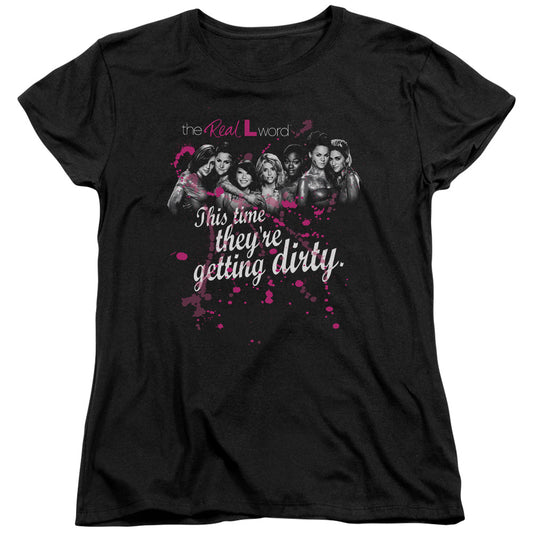 REAL L WORD : DIRTY S\S WOMENS TEE BLACK MD