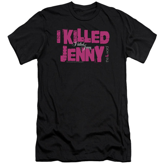 THE L WORD : I KILLED JENNY PREMIUM CANVAS ADULT SLIM FIT 30\1 BLACK 2X