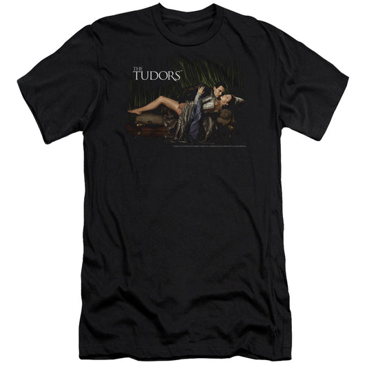 TUDORS : THE KING AND HIS QUEEN PREMIUM CANVAS ADULT SLIM FIT 30\1 BLACK 2X