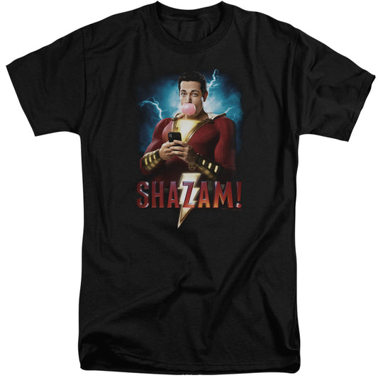 SHAZAM MOVIE : BLOWING UP ADULT TALL FIT SHORT SLEEVE Black 3X