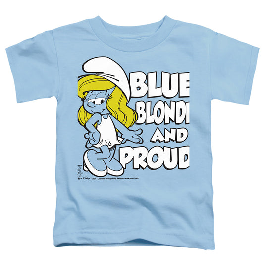 SMURFS : BLUE, BLONDE AND PROUD S\S TODDLER TEE Light Blue SM (2T)
