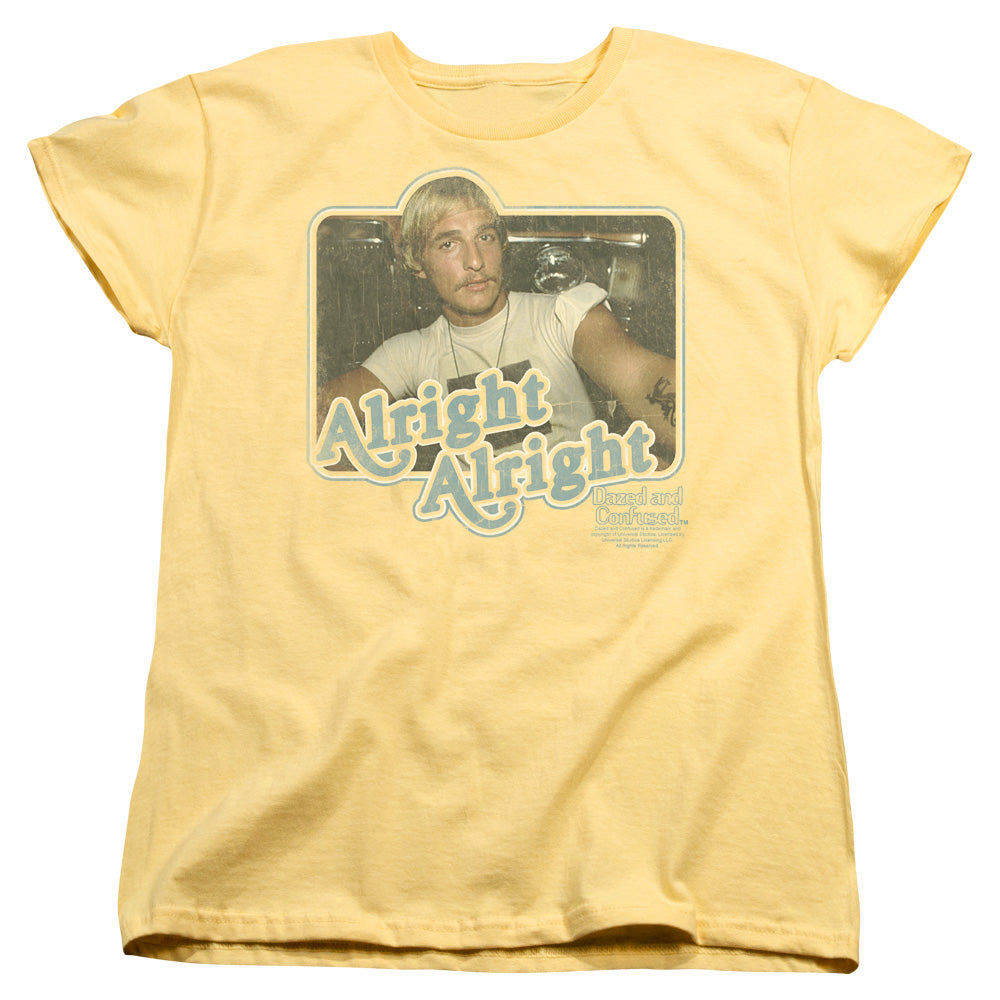 DAZED AND CONFUSED : ALRIGHT ALRIGHT S\S WOMENS TEE BANANA LG