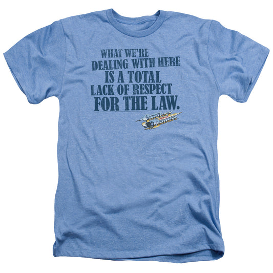 SMOKEY AND THE BANDIT : LACK OF RESPECT ADULT HEATHER LIGHT BLUE 2X
