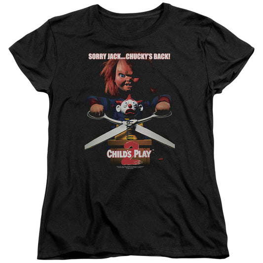 CHILD'S PLAY 2 : CHUCKY'S BACK S\S WOMENS TEE BLACK MD