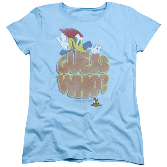 WOODY WOODPECKER : GUESS WHO S\S WOMENS TEE LIGHT BLUE SM