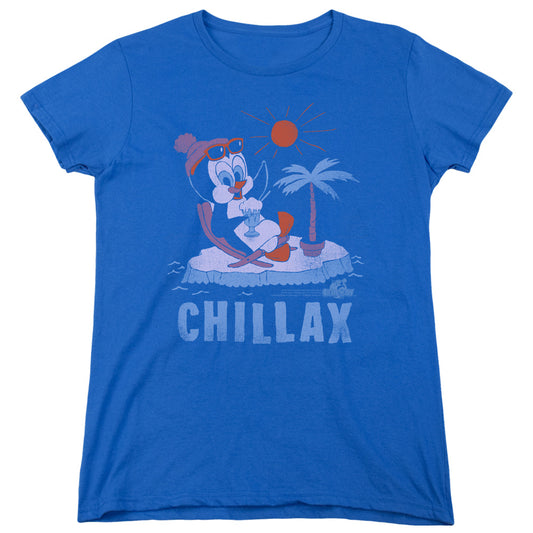 CHILLY WILLY : CHILLAX WOMENS SHORT SLEEVE ROYAL BLUE 2X