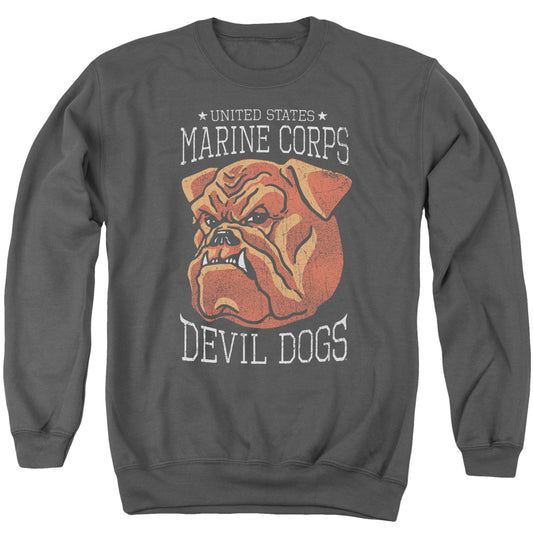 US MARINE CORPS : DEVIL DOGS ADULT CREW SWEAT Charcoal 2X