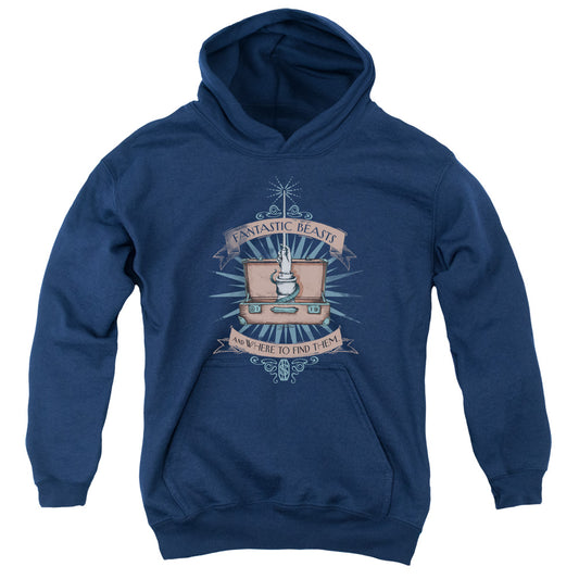 FANTASTIC BEASTS : BRIEFCASE YOUTH PULL OVER HOODIE Navy SM