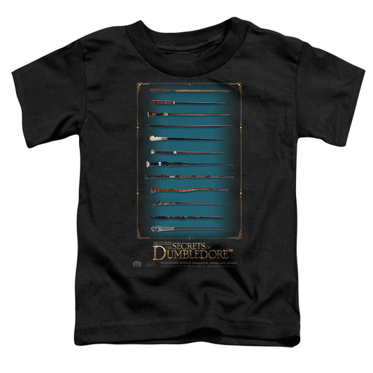 FANTASTIC BEASTS THE SECRETS OF DUMBLEDORE : WANDS S\S TODDLER TEE Black MD (3T)