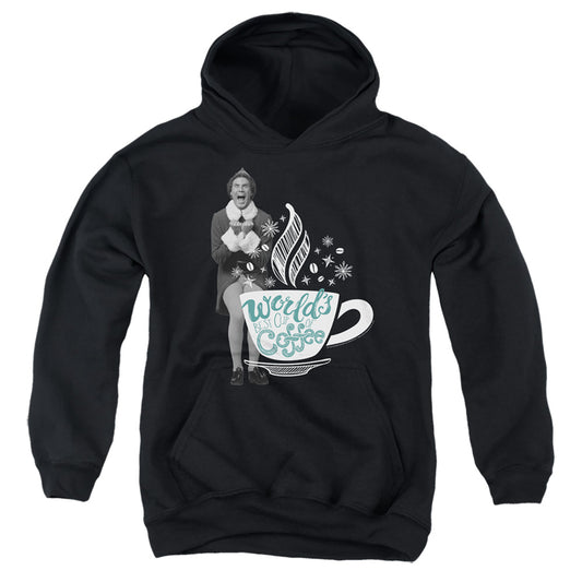 ELF : WORLD'S BEST CUP OF COFFEE YOUTH PULL OVER HOODIE Black LG