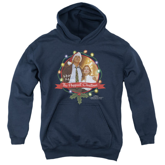 CHRISTMAS VACATION : HA HA HAPPIEST YOUTH PULL OVER HOODIE Navy LG