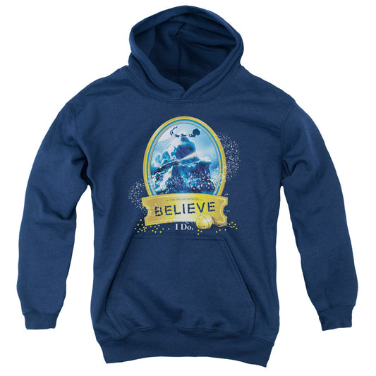 POLAR EXPRESS : TRUE BELIEVER YOUTH PULL OVER HOODIE NAVY LG