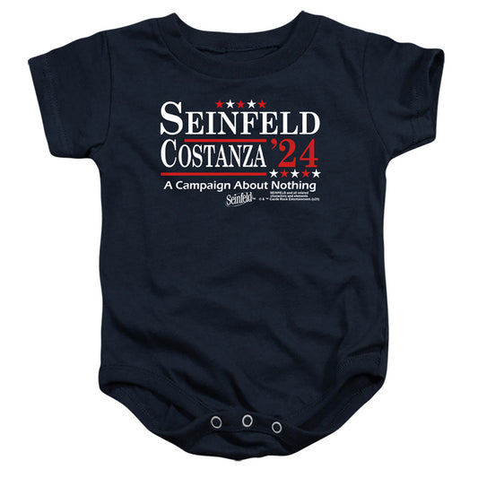 SEINFELD : ELECTION TEE INFANT SNAPSUIT Navy LG (18 Mo)