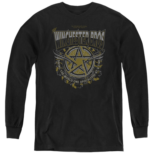 SUPERNATURAL : WINCHESTER BROS L\S YOUTH Black LG