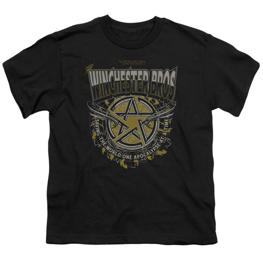 SUPERNATURAL : WINCHESTER BROS S\S YOUTH 18\1 Black LG