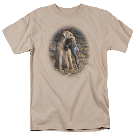 WILDLIFE : YELLOW LAB WITH PHEASANT S\S ADULT 18\1 SAND XL