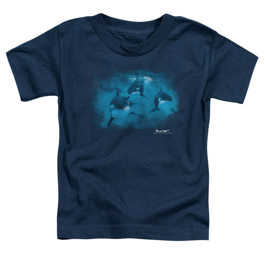 WILDLIFE : POD OF ORCAS S\S TODDLER TEE Navy MD (3T)
