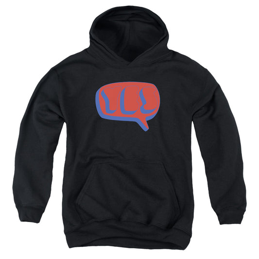 YES : WORD BUBBLE YOUTH PULL OVER HOODIE Black LG
