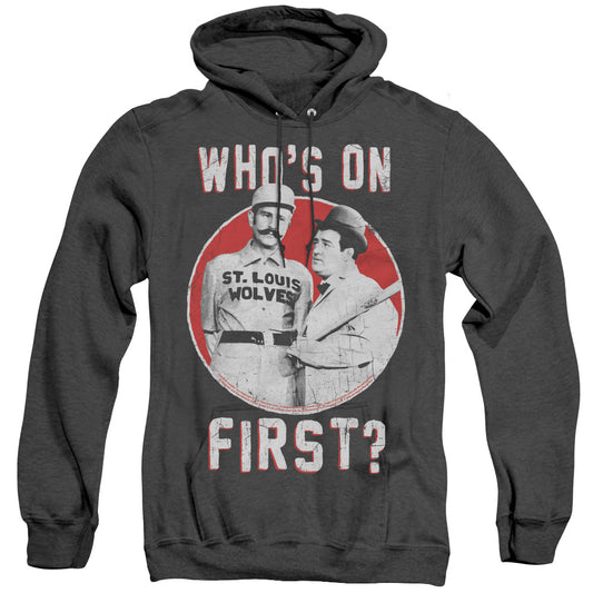 ABBOTT AND COSTELLO : FIRST ADULT HEATHER HOODIE BLACK LG