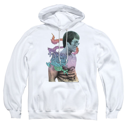 BRUCE LEE : A LITTLE BRUCE ADULT PULL OVER HOODIE White 2X