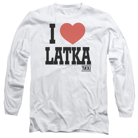 TAXI : I HEART LATKA L\S ADULT T SHIRT 18\1 WHITE MD