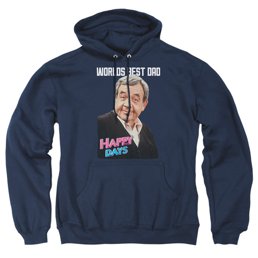 HAPPY DAYS : BEST DAD ADULT PULL OVER HOODIE Navy 2X