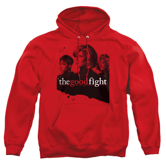 THE GOOD FIGHT : DIANE LUCCA MAIA ADULT PULL OVER HOODIE Red XL