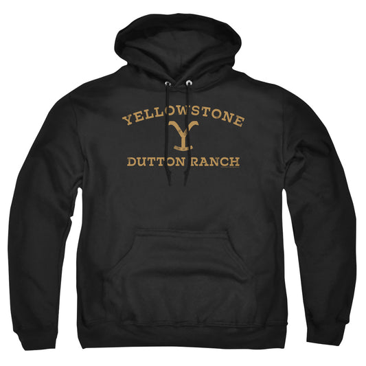 YELLOWSTONE : ARCHED LOGO ADULT PULL-OVER HOODIE Black 5X