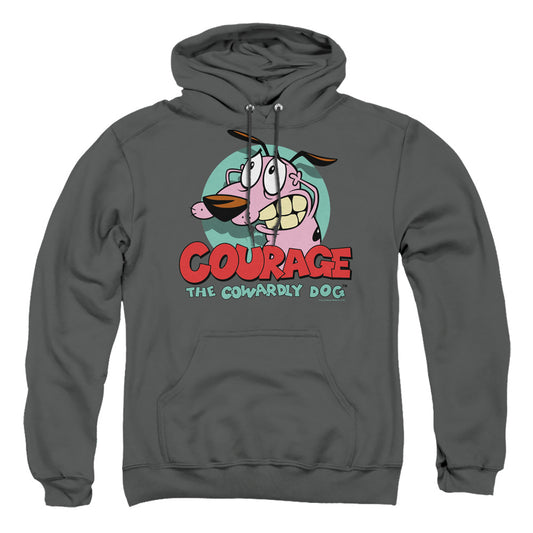 COURAGE THE COWARDLY DOG : COURAGE ADULT PULL OVER HOODIE Charcoal LG