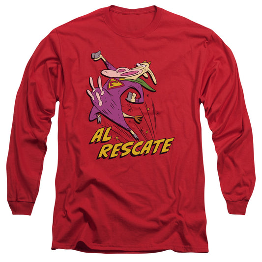 COW AND CHICKEN : AL RESCATE L\S ADULT T SHIRT 18\1 Red 2X