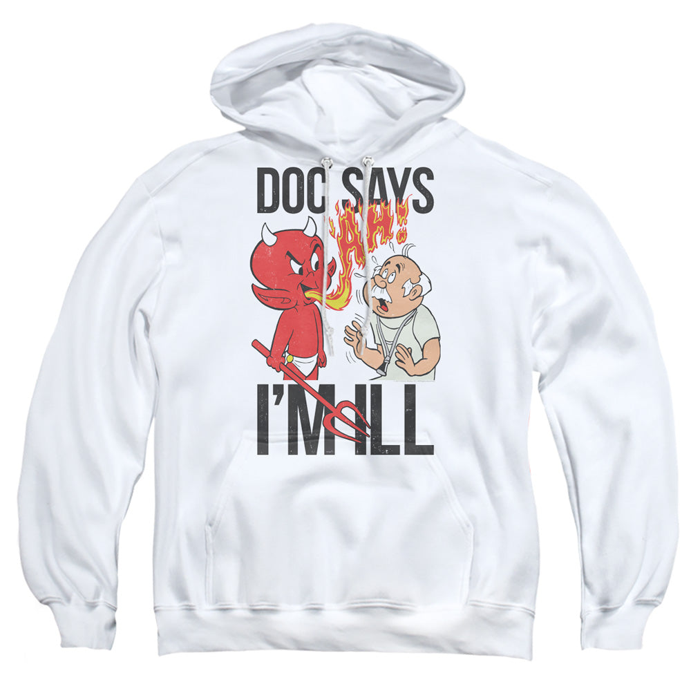 HOT STUFF : DOC SAYS ADULT PULL OVER HOODIE White LG