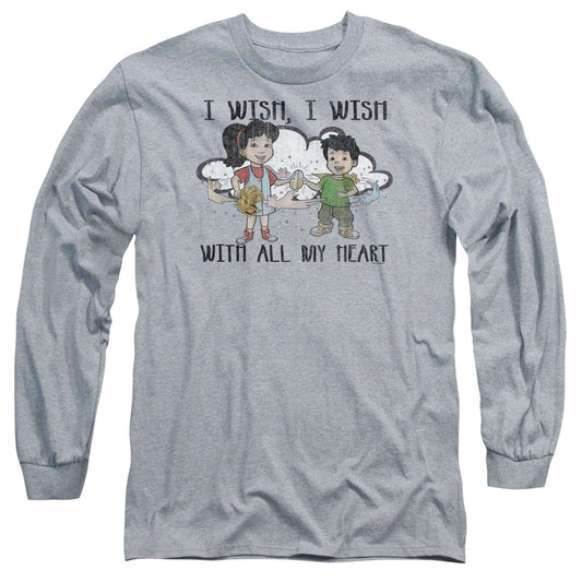 DRAGON TALES : I WISH WITH ALL MY HEART L\S ADULT T SHIRT 18\1 Athletic Heather 2X