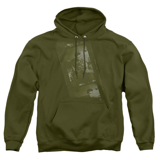 ELVIS PRESLEY : ARMY ADULT PULL OVER HOODIE MILITARY GREEN MD