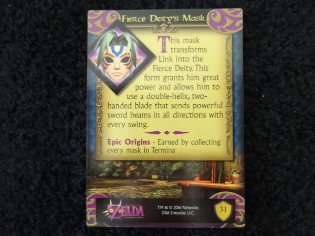 Fierce Deity's Mask Enterplay 2016 Legend Of Zelda Collectable Trading Card Number 31