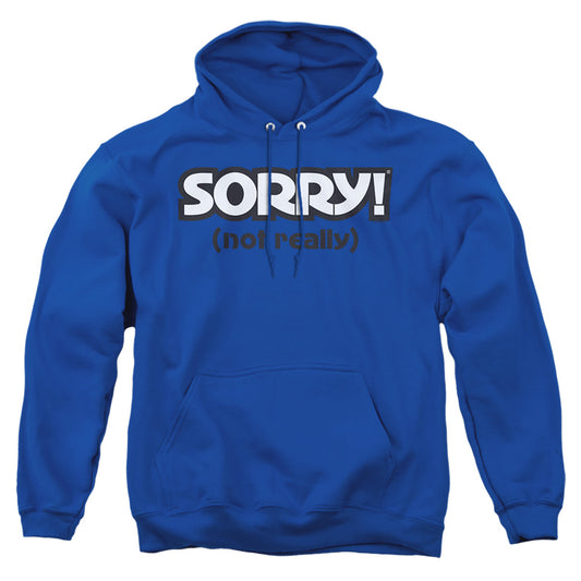 SORRY : NOT SORRY ADULT PULL OVER HOODIE Royal Blue 2X