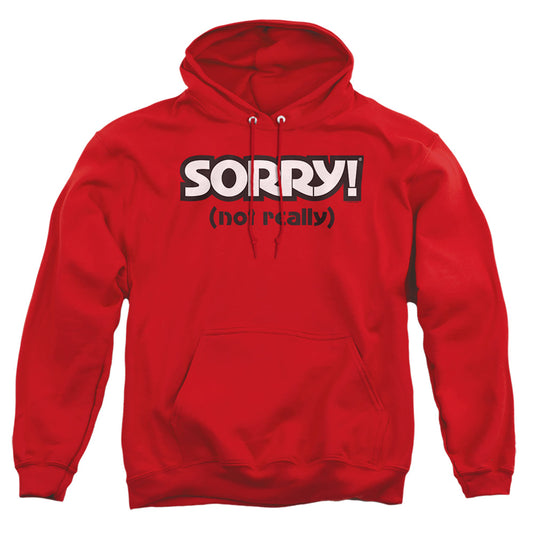 SORRY : NOT SORRY ADULT PULL OVER HOODIE Red LG