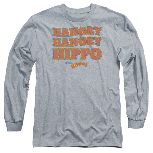 HUNGRY HUNGRY HIPPOS : HANGRY L\S ADULT T SHIRT 18\1 Athletic Heather 2X