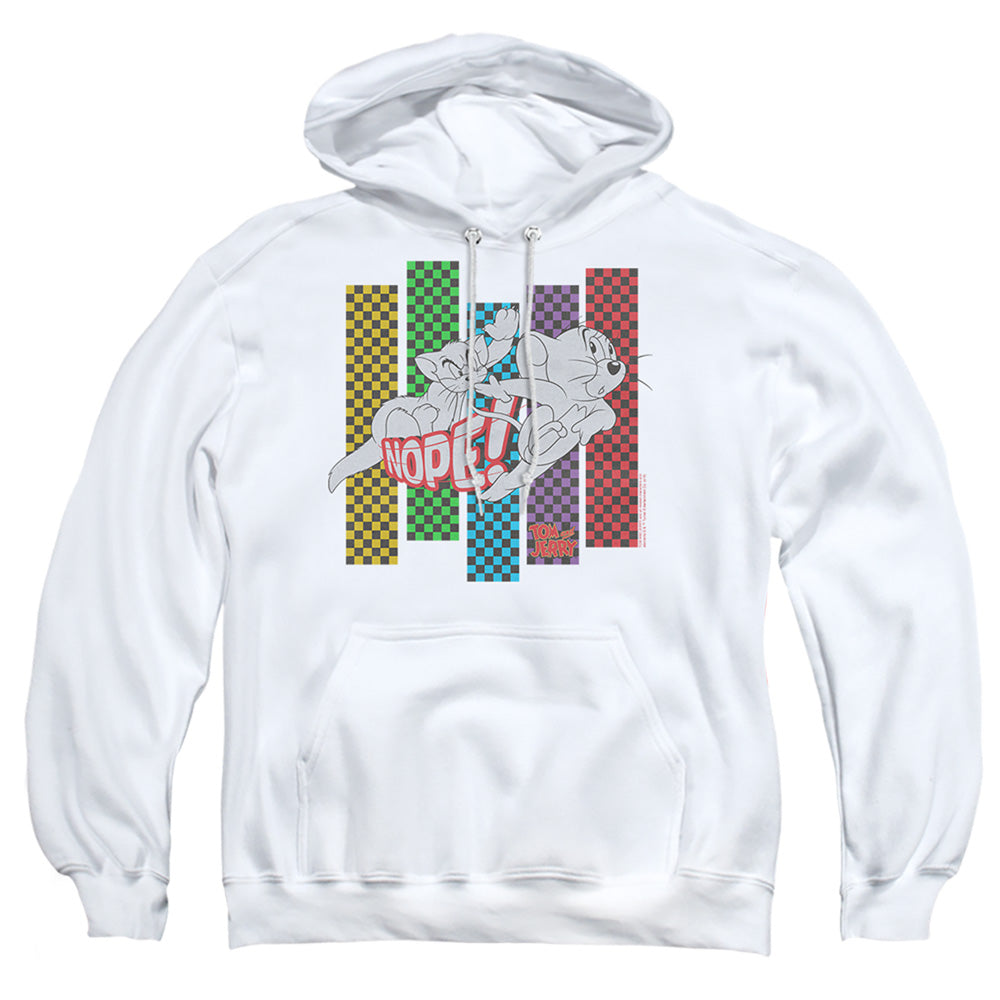 TOM AND JERRY : CAT AND MOUSE NOPE ADULT PULL OVER HOODIE White SM