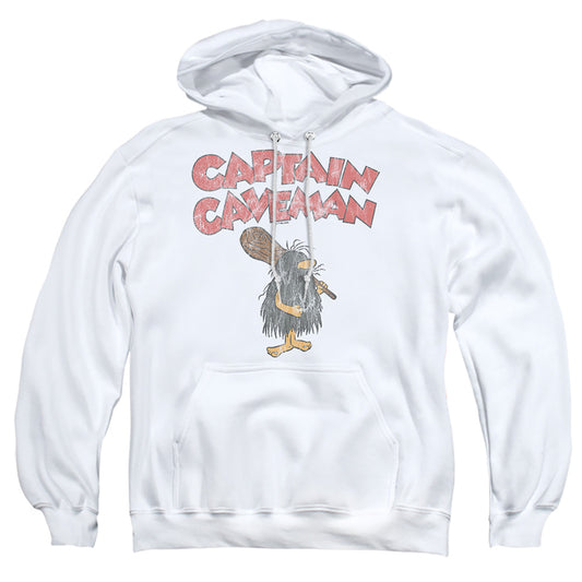WACKY RACES : CAPTAIN CAVEMAN 2 ADULT PULL OVER HOODIE White MD